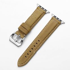 Dây Apple Watch bằng da màu vàng