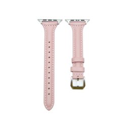 Dây Apple Watch bằng da màu hồng đủ cỡ từ 38-45mm