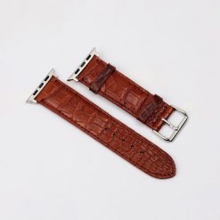 Dây Apple Watch bằng da cá sấu màu nâu