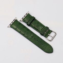 Dây Apple Watch bằng da bò màu xanh vân nổi đủ cỡ từ 38-49mm