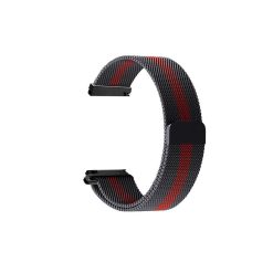 Dây Milanese bằng thép màu đen sọc đỏ cho đồng hồ Samsung Watch