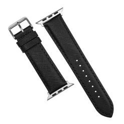 Dây Apple Watch bằng da bê Epsom Pháp cao cấp màu đen