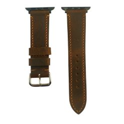 Dây Apple Watch Bằng Da Bò Sáp Màu Nâu