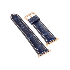 Dây Apple Watch da cá sấu cao cấp màu xanh navy cao cấp