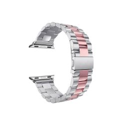 Dây Thép Apple Watch Màu Bạc Sọc Hồng