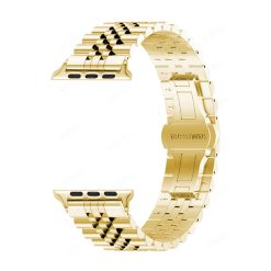 Dây thép cho đồng hồ Apple Watch dạng mắt đan màu vàng