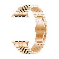 Dây thép cho đồng hồ Apple Watch dạng mắt đan màu vàng hồng