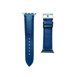 Dây Apple Watch bằng da bê Epsom Pháp cao cấp màu xanh blue