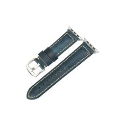 Dây Apple Watch Da Mông Ngựa Ý Cao Cấp Màu Xanh Navy