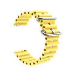 Dây đồng hồ bằng cao su Silicon màu vàng khóa gài cao cấp