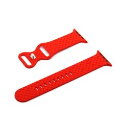 Dây Apple Watch bằng cao su silicon họa tiết Argyle (quả trám) - Màu đỏ
