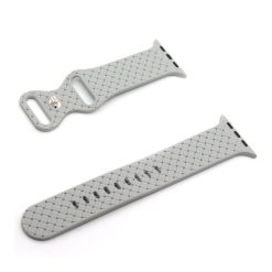 Dây Apple Watch bằng cao su silicon họa tiết Argyle (quả trám) - Màu xám