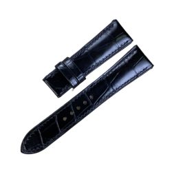 Dây đồng hồ da cá sấu nguyên miếng màu đen cao cấp - WL02