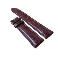 Dây đồng hồ da cá sấu nguyên miếng màu nâu cao cấp - WL01