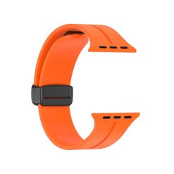 Dây Apple Watch bằng cao su Silicone màu Cam khóa hít nam châm