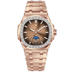 Đồng Hồ Nam Alexander Ferros 6111R/08 Automatic 42.5mm Nâu Viền Đá