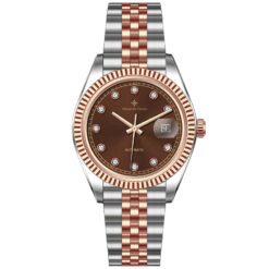 Đồng Hồ Nam Alexander Ferros 8132D/08 Sang Trọng 40mm Nâu Đính Đá