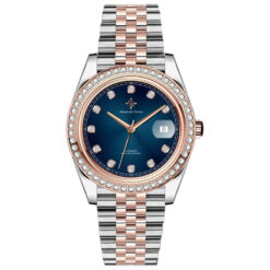 Đồng Hồ Nam Alexander Ferros 8021D/05 Xanh Viền Đá Kính Sapphire